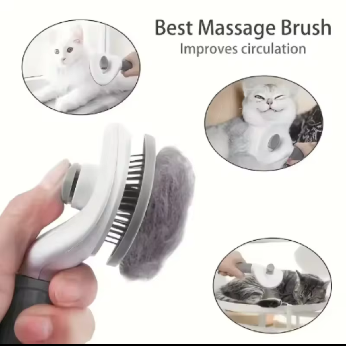 PowZoon™ 1-Click Self-Cleaning Pet Brush