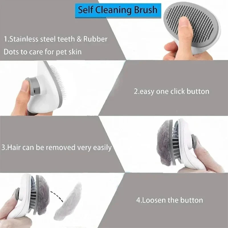 Pawzoon™ 1-Click Self-Cleaning Pet Brush